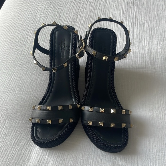 Valentino Rockstud rope espadrille sandals black 41 - Picture 5 of 16